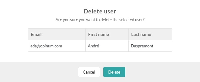 Delete user